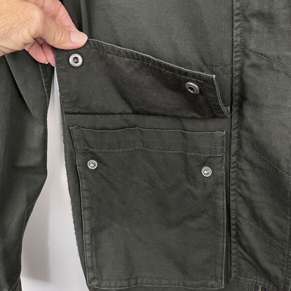 Anthropologie Left On Houston Utility Jacket Size XS Green w Aztec Knit Back - Picture 6 of 14